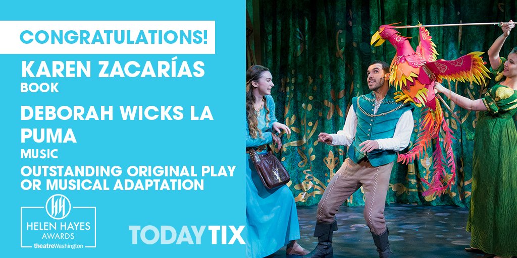 theatreWash's tweet photo. Outstanding Original Play or Musical Adaptation: Karen Zacarías (Book) and Deborah Wicks La Puma (Music), for “Ella Enchanted” at @adventure_mtc! #HelenHayesAwards #HHA18 https://t.co/2tZl5ijy4D