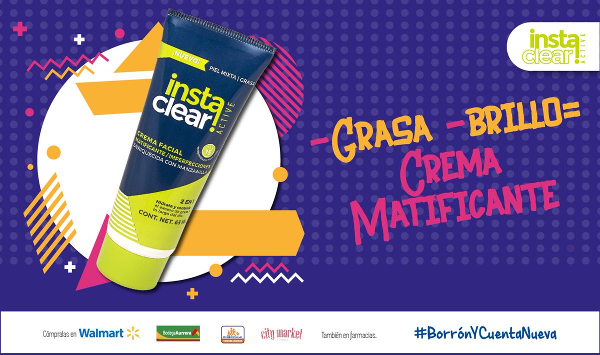 instaclearmx's tweet photo. La crema que dejará tu piel suave sin grasa, brillo y granitos. ¡Úsala! 😉#BorrónYCuentaNueva https://t.co/5xnldiNKPv