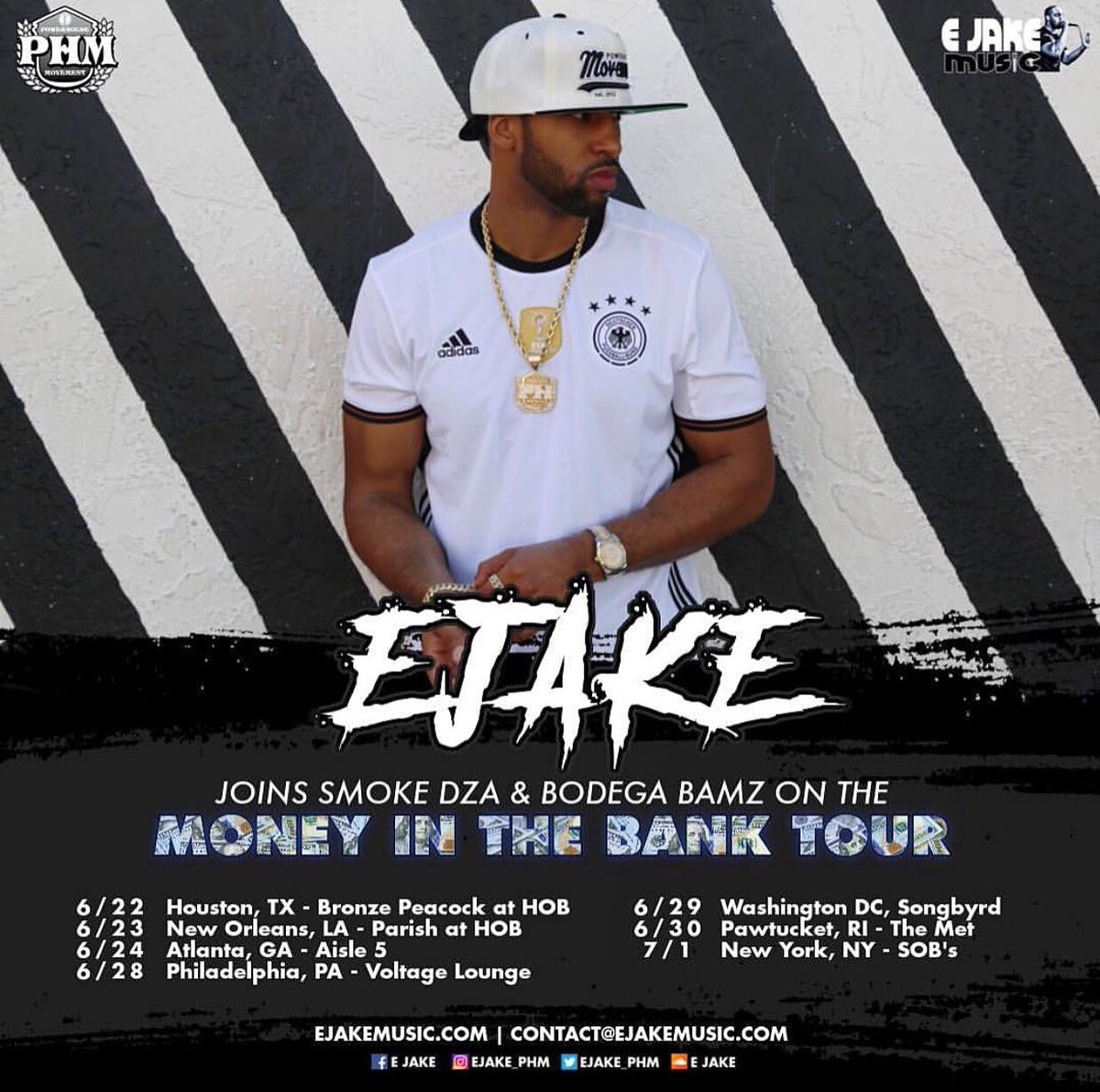 Banga_PHM's tweet photo. @EJake_PHM going on tour with @smokedza &amp; @BodegaBAMZ #MoneyInTheBankTour #PHM #Moverz #HipHop #AudioDope #LyricalHope #TourLife #Moves https://t.co/kzZt903mer