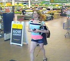 NorthPortPolice's tweet photo. Please help us ID this shoplifter from the North Port Walmart recently. She walked off with some cosmetics and a car charger. We think the pup is innocent. Contact Ofc. David Cook at 941-429-7300 or dcook@northportpd.com. Jokes on the sign in 3....2...1... https://t.co/zzVjWOQUwd