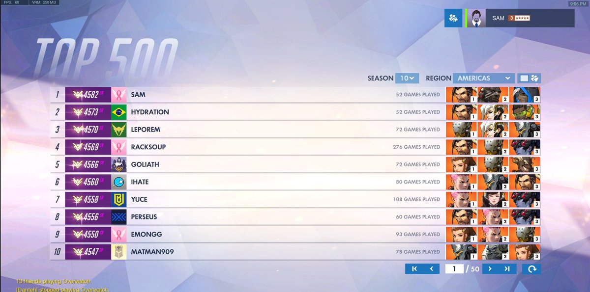 SamitoFPS's tweet image. Holy shit. I did it. I don't believe it. Rank 1 North America will probably never hit it again but I'm super thankful for it. @PlayOverwatch thank you for making an amazing game even if it gets tilting sometimes we all love it. PogChamp guys :D