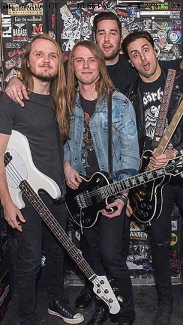 Sammy Boller who is an incredible guitarist and his band Citizen Zero posing for the camera! Go check out Sammy and give him some love! He represents Moody everywhere! Keep it Rockin’! #musicislife #musicismydrug #moodyleather #moody #sammyboller #citizenzero #black #blackstrap