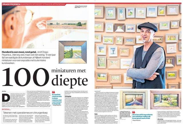 jan_kas's tweet photo. In jaar tijd vervaardigde kunstenaar Drago Pečenica uit #Nijkerk honderd miniaturen voor expositie met louter kleine kunstwerken, komende maand in Museum Møhlmann in Appingedam. Vandaag in AD Amersfoortse Courant #AD033 #jankasnl https://t.co/CbIkYiV1ZP