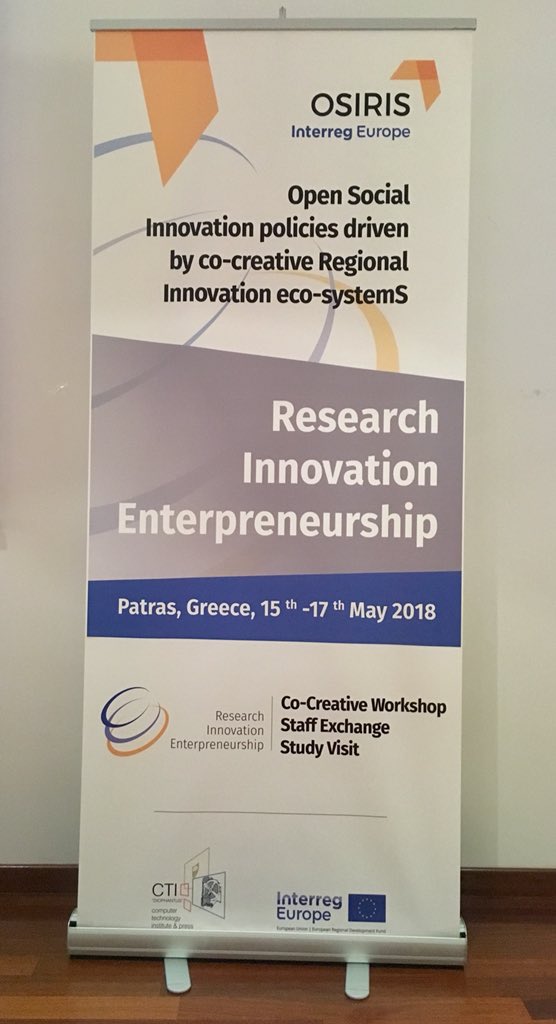 Osiris_Interreg's tweet photo. The project meeting on #research #innovation #entrepreneurship is on @CTI_Technopolis #interregeurope Welcome by @stylios https://t.co/VHNO3wpduH
