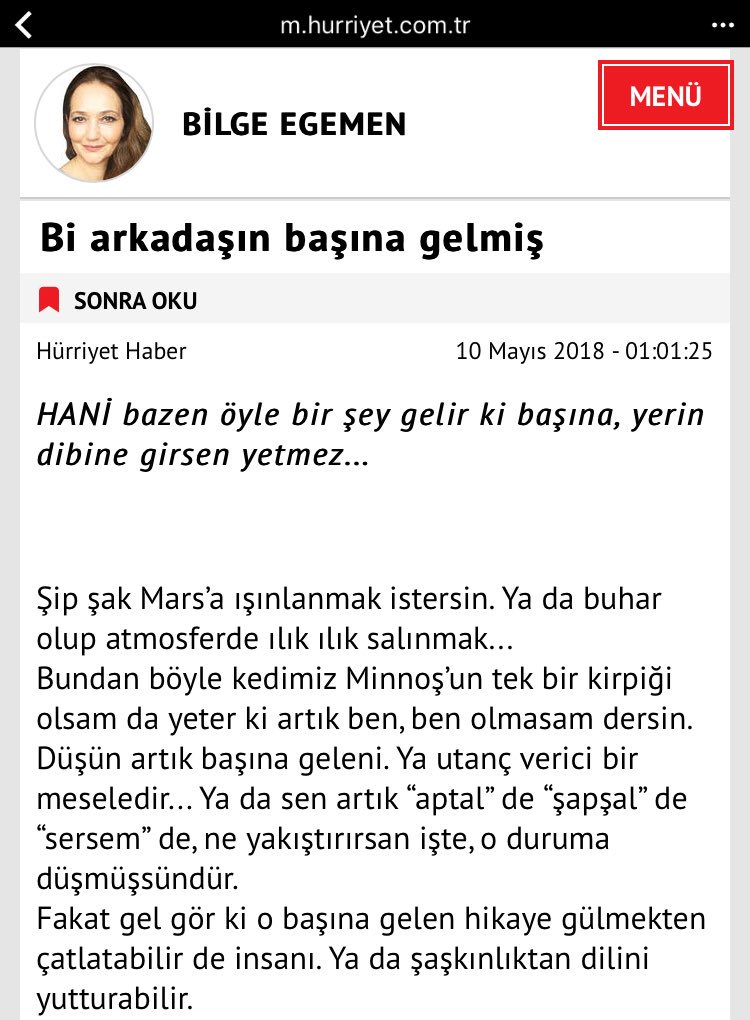 hurriyet.com.tr’deyiz...
Teşekkürler #bilgeegemen 
#biarkadasinbasinagelmis #1arkadasinbasinagelmis #kayd #inkilapkitabevi