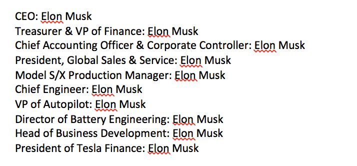 Tesla's new "flatter" management hierarchy.