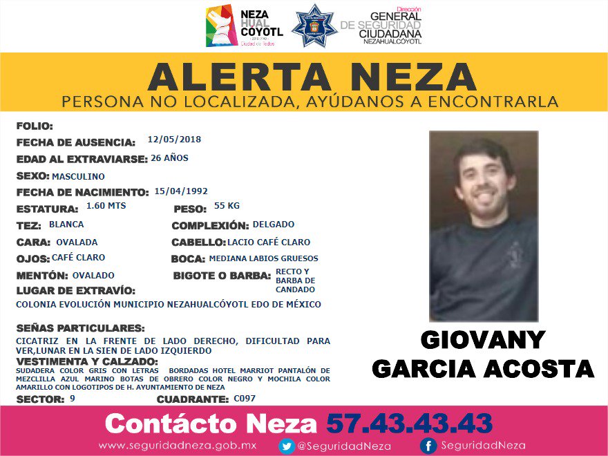 AlertaNeza's tweet photo. #AlertaNeza tu apoyo para #Localizar a #Giovany cualquier información será importante. @GobNeza https://t.co/oz3boT06rS