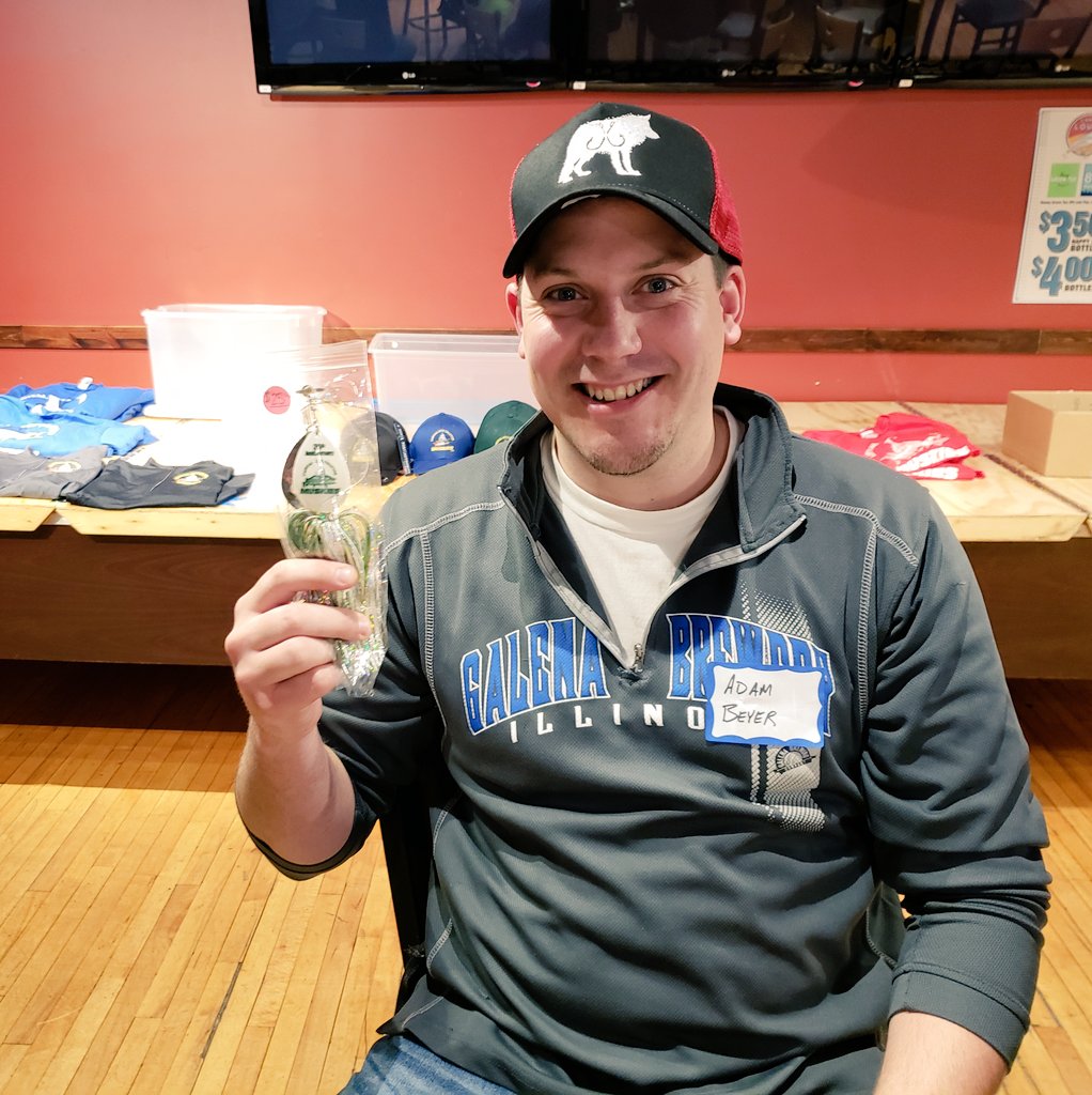 OlHossVike's tweet photo. The winner of the #WolfPackPF 🐺🎣 hat and the proud owner of a couple new #Muskie lures at the Capital City Muskies Inc membership meeting tonight is @TheRealBeyer . #CCMI https://t.co/W5ykiYSfoj