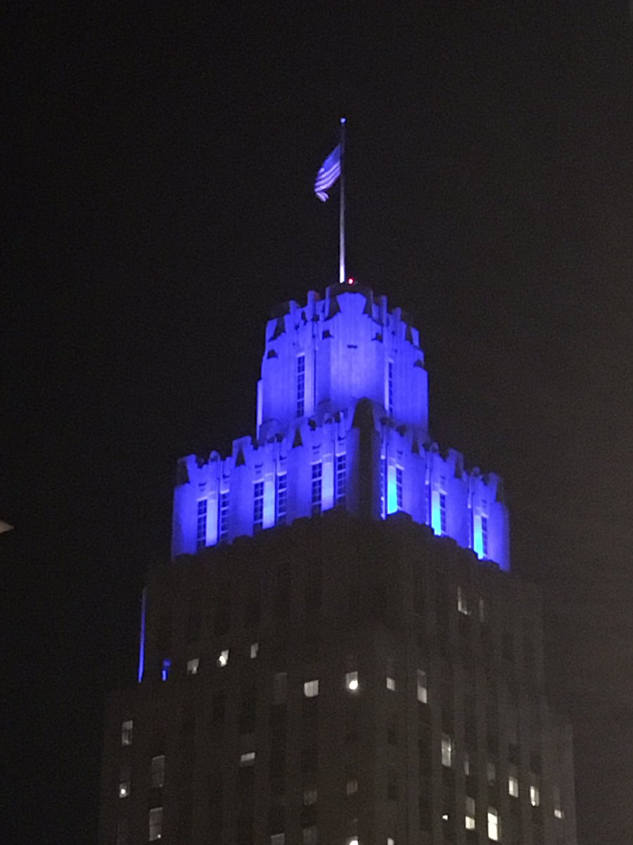 Blue Over Downtown Tonight. RememberTheFallen. #PoliceWeek2018 #policews. 115