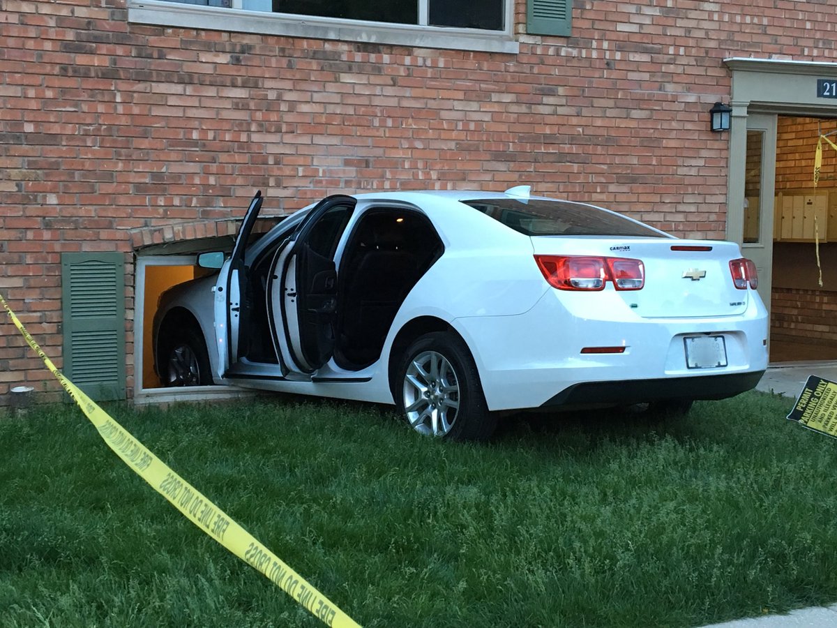 FOX59's tweet photo. #Indianapolis woman crashes brand new car into her own apartment https://t.co/hbu0rzt8L6 https://t.co/95fTKxvSGG
