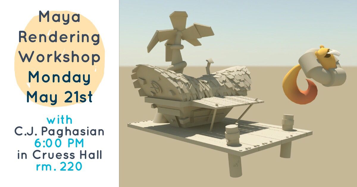 DCC_UCD's tweet photo. More Maya rendering workshop deets:

⏳ CJ will be using the 2013 version of Maya, so you might find it useful download &amp; use the same!

💸 All yearly versions are available free to students! Just check out the Maya website to download! https://t.co/k7cqUjeibe