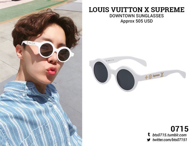 Bts0715 ⁷ on X: 180514 #BTS #JHOPE #방탄소년단 #정호석 #iVoteBTSBBMAs Louis Vuitton  x Supreme downtown sunglasses  / X