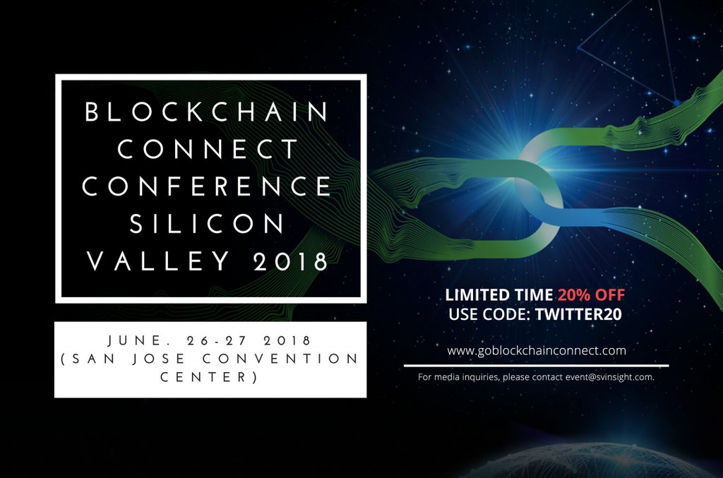 blockchain_con's tweet photo. Come and join us at #BlockchainConnectConference #SiliconValley 2018 in San Jose this June! Meet with leaders from #Bitcoin, #Ethereum, #Litecoin, #Ripple, #NKN, #ONT... Reserve your seats now: https://t.co/zHDm6dthc1 https://t.co/fcBs3NG5Vd