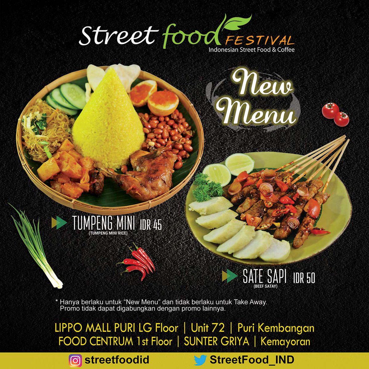 StreetFood_IND's tweet photo. Hi Guys.. Yuk rasakan sensasi Menu Baru kami. "BUY 2 GET 50% OFF" ditunggu yah guys. Berlaku di 2 outlet Jakarta. (Part 2)
#makan #makanmakan #makanenak #makanenakmurah #makanenakjakarta #streetfood #menubaru https://t.co/8A8z214xOC