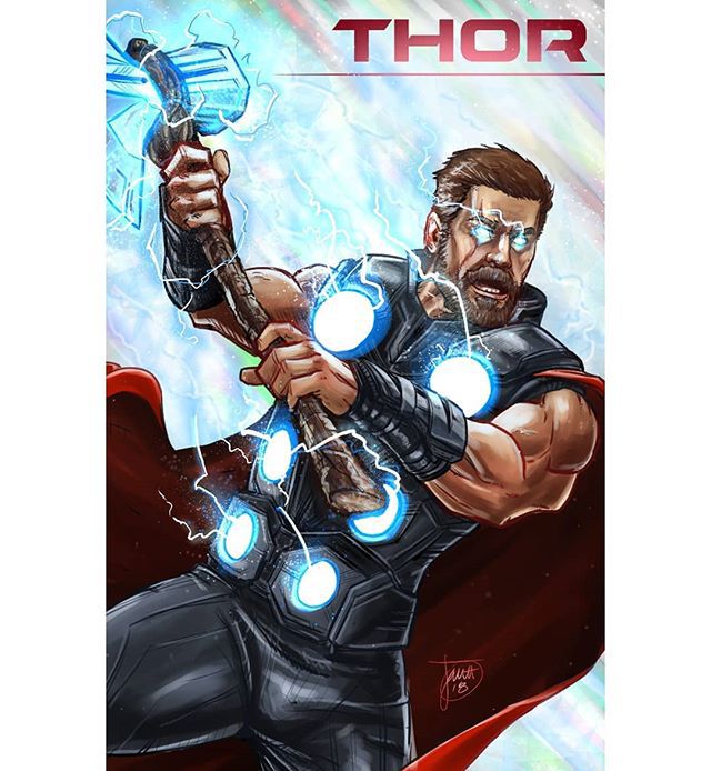 Download Thor the God of Thunder wielding Stormbreaker in an epic action  pose Wallpaper  Wallpaperscom