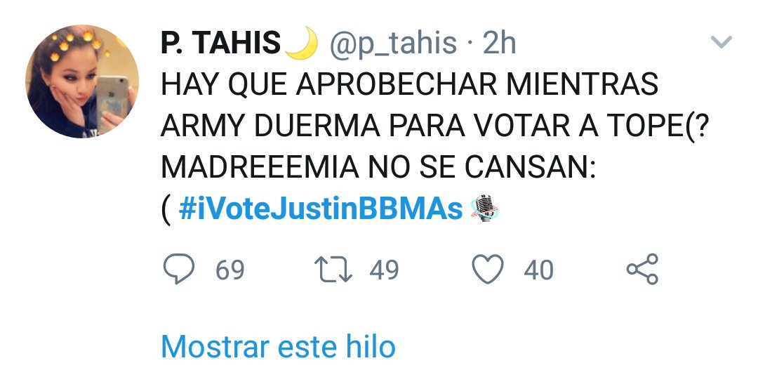 EvelinR09781290's tweet photo. Jajajaja 
No dormiremos por 6 diass 

#iVoteBTSBBMAs https://t.co/VVYNq5pNYK