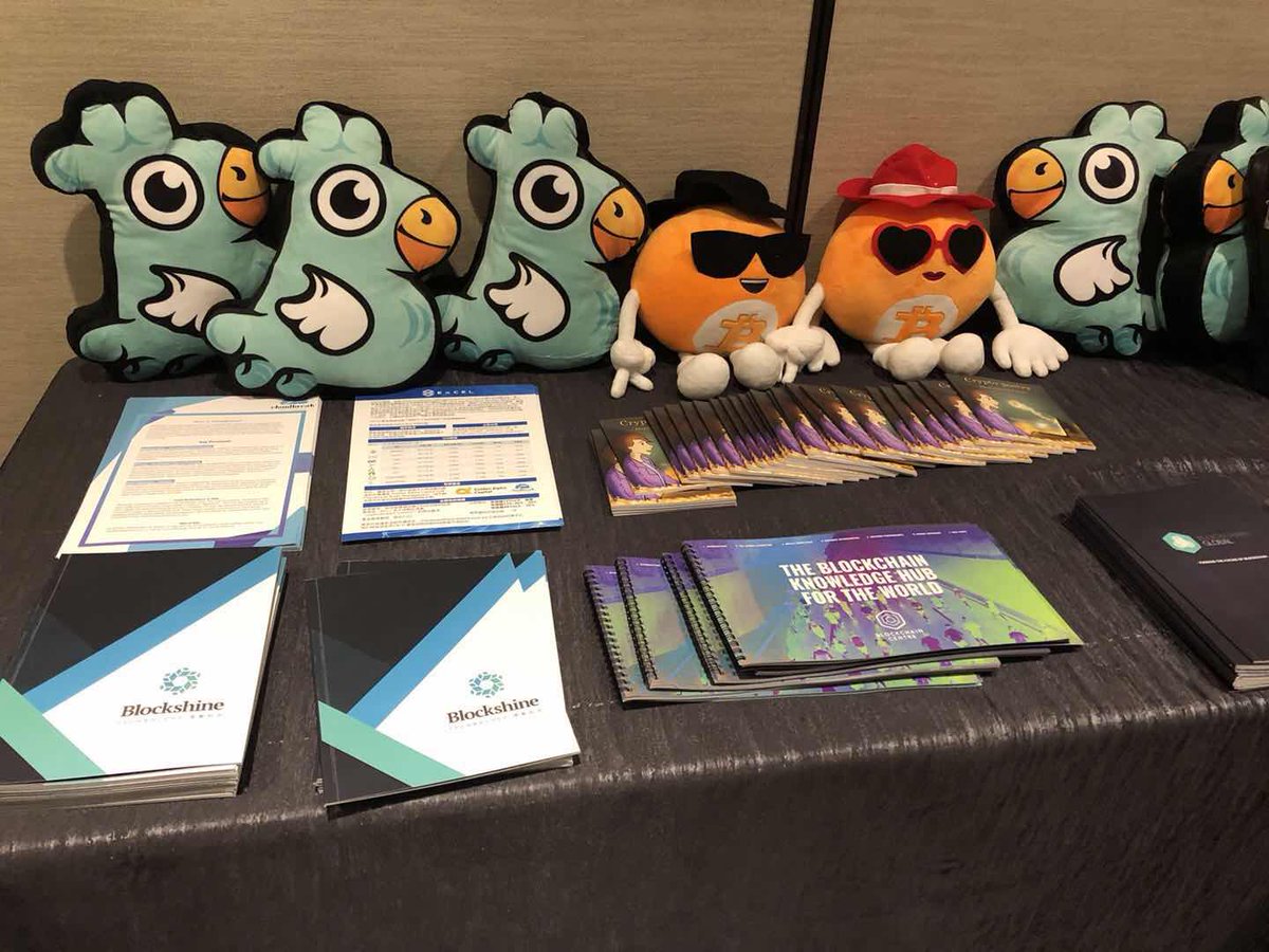 Lovely spread for <a href="/Blockshinetech/">Blockshine Technology</a> and <a href="/BlockchainCTR/">Blockchain Centre</a> at #Consensus2018 ! More info on the event coming soon! #blockchain #crypto #cryptocurrency @coindesk Come say hello if you're at Consensus!
