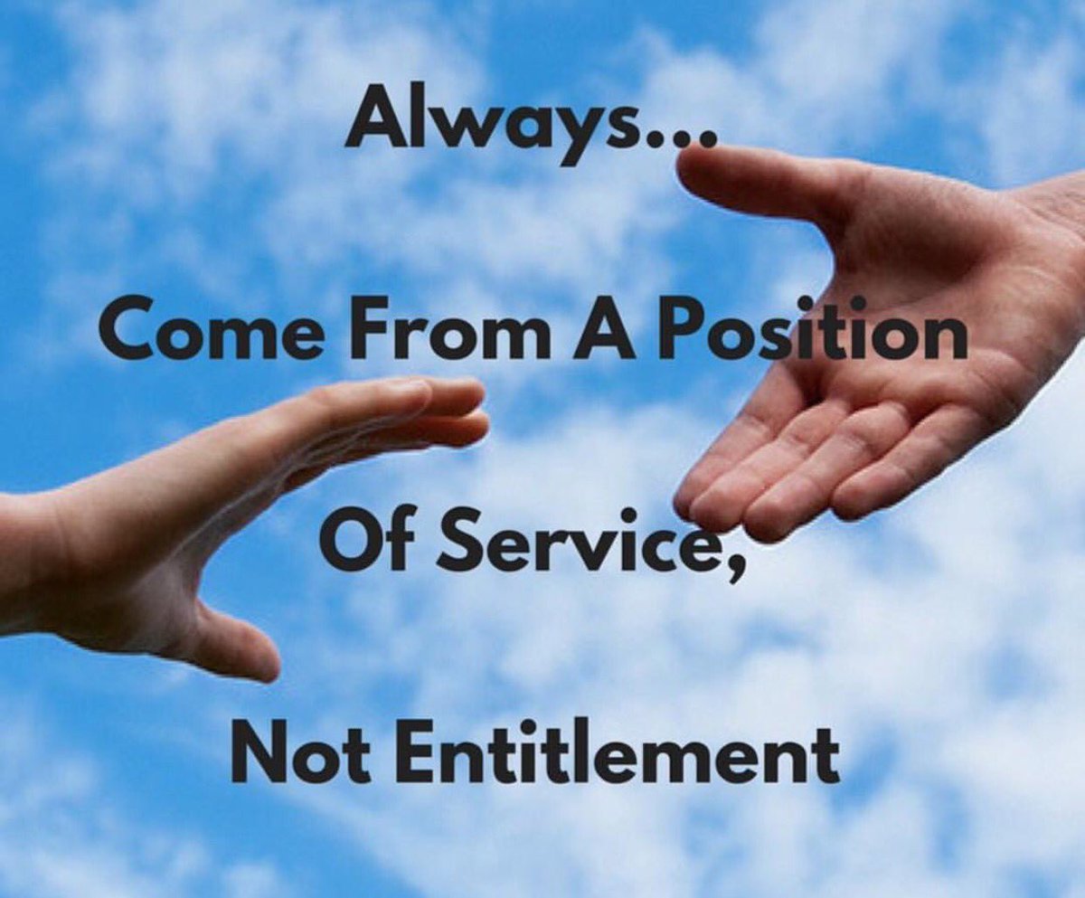 Tuesday Friendly Reminder...Always come from a position of service, not entitlement 🙌🧡 #TuesdayThoughts #bekind #DoGood