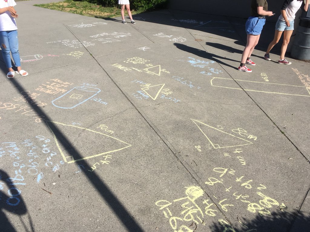 Pythagoras and surface area review outside today in the sunshine! #sd33learns