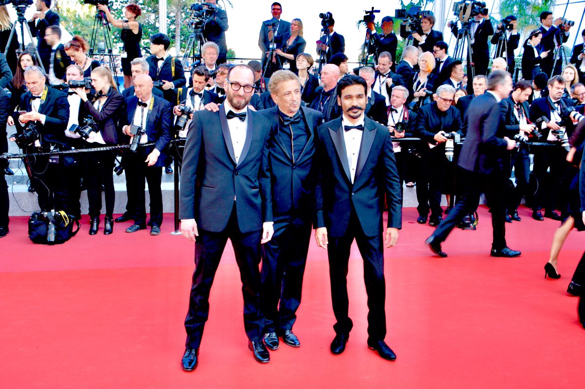 dhanushkraja's tweet photo. #cannes2018 #TheExtraordinaryJourneyOfTheFakir #redcarpet  .. Fakir’s next stop will be Paris. See you all soon. https://t.co/gZdi0h6asU