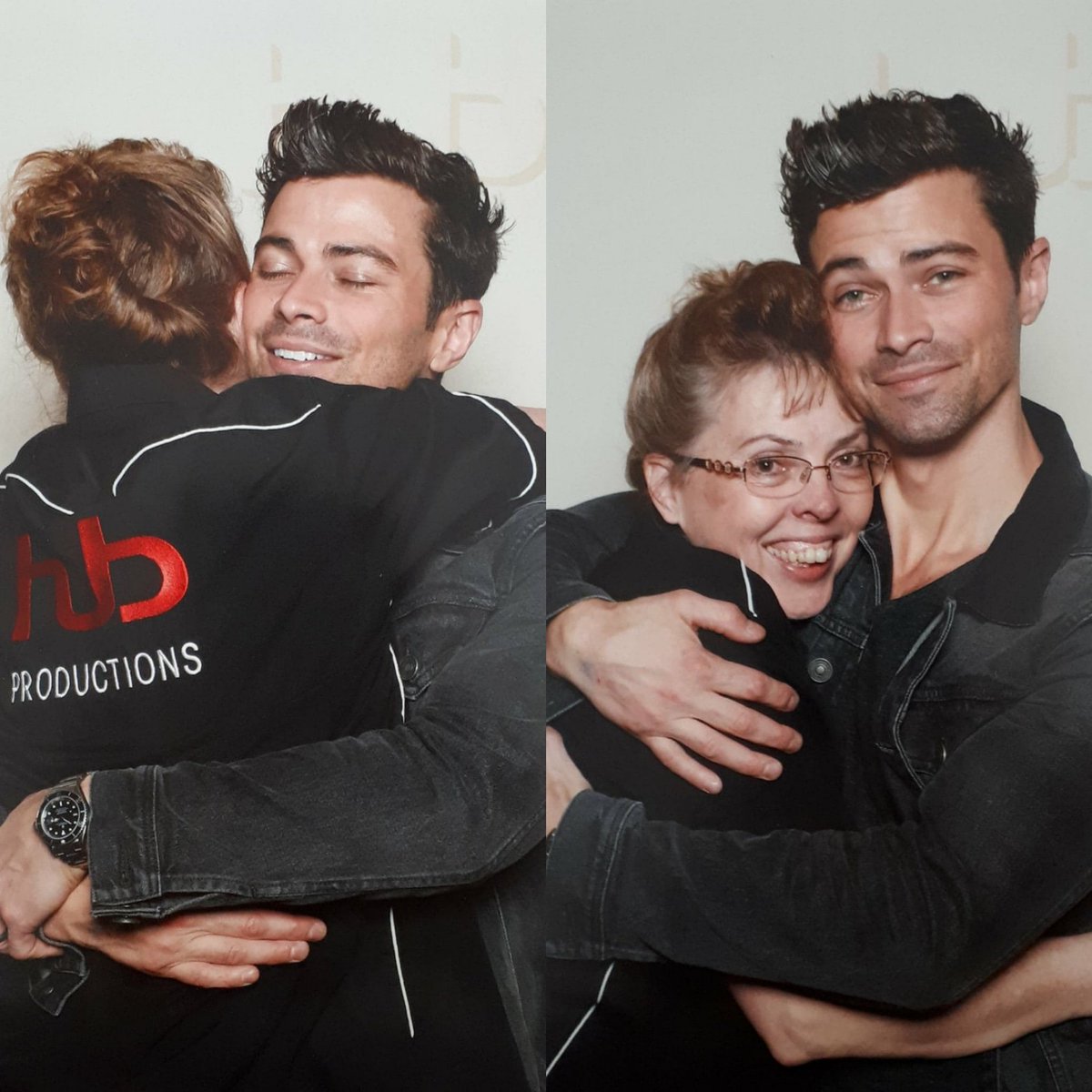 theHubsteria's tweet photo. Hub photographer Deb was cleaning out her lighting gear and found these gorgeous photos with @mattcohen4real . He gives the best hugs and truly loves the photo ops so make sure you get yours with him at #AHBL9 . https://t.co/F4u1TY8BIZ