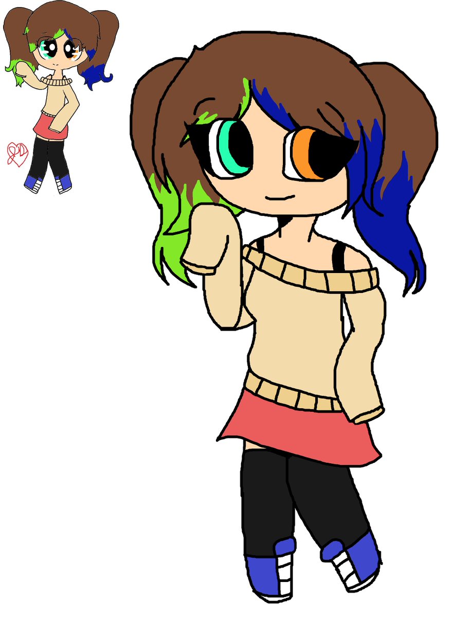 clockwork102's tweet image. Just wanted to remake an old picture I put on here!
I hope I've improved MUCH more! ^^