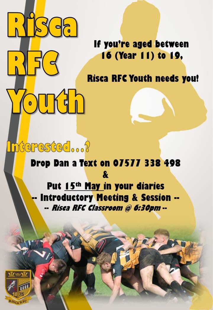 A reminder that there is a meeting tonight in the Classroom in the sports centre at <a href="/RiscaRFC/">Risca RFC</a>. If your interested but unable to make the meeting please either DM or contact the number on the poster. #oneclub #uptheyouth