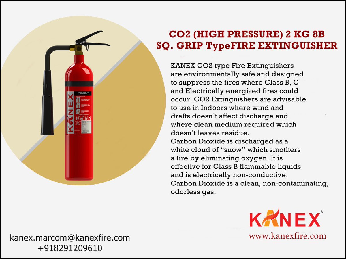 kanex_fire's tweet photo. #CO2 #HIGHPRESSURE 2 KG 8B SQ. GRIP TypeFIRE EXTINGUISHER
#FireExtinguisher #FireEquipment #FireSafety #HomeSafety #CarSafety
#KanexFire
Website : https://t.co/bJw0UjHtPF
#Amazon #BuyOnline :- https://t.co/xn0zoENah3
#Flipkart #BuyOnline :- https://t.co/VxjMRIFVnS https://t.co/320iJFr6mR
