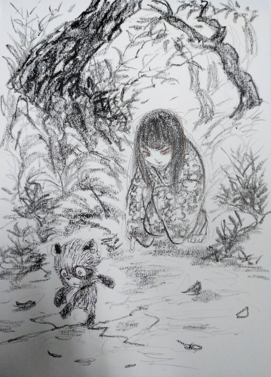#ノスタルジックを愛する人へ
会社のお昼休みに、雑木林の匂いを思い出しながら描いてます。 