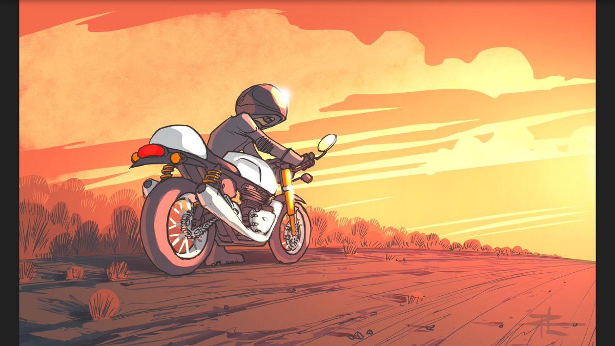 RoydenLepp's tweet photo. I saw a motorcycle in the window of a #triumph dealership and I had to draw it. #motorcycle #thruxton #motorcyclemay https://t.co/aSnXsaYEi9