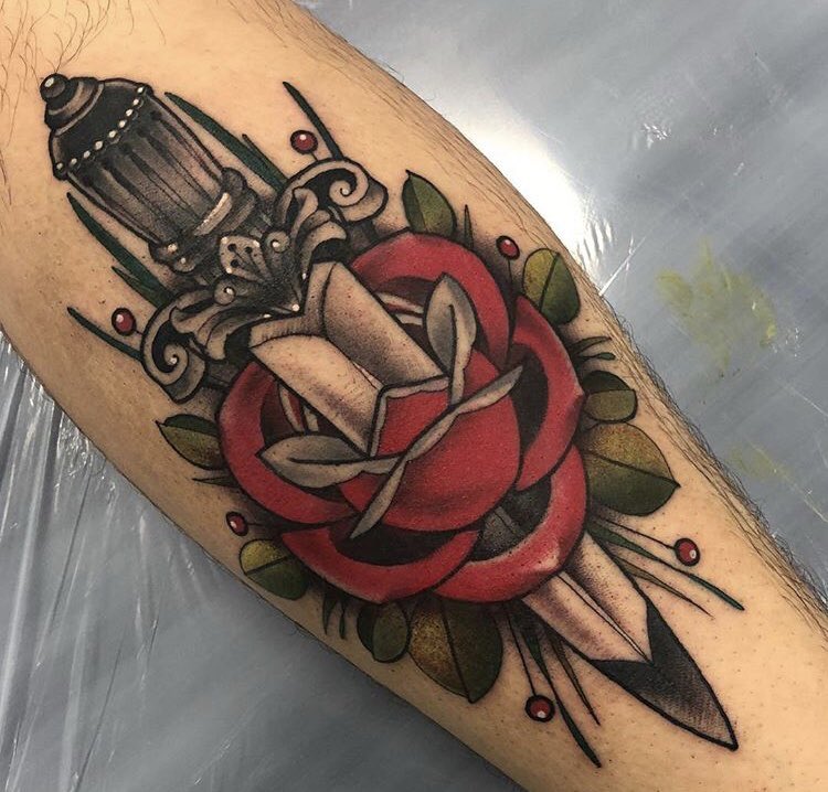 Dark Hearts Tattoo  A Rebel Alliance symbol with a realistic rose