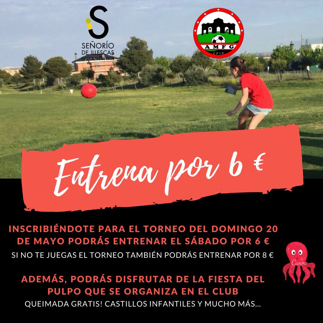 Este sábado  
footgolf ⚽️⛳️ ➕ Feria del pulpo 🐙 
¿Se puede pedir más?