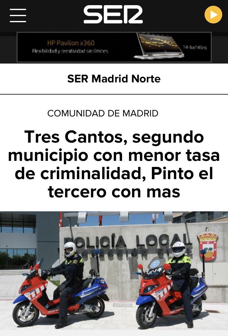 jmorenogarcia's tweet image. Según el comunicado de la Delegación del Gobierno en Madrid Boadilla del Monte, Tres Cantos y Pozuelo de Alarcón son los tres municipios con menor tasa de criminalidad; 23,9 por mil, 26,9 por mil y 35,1 infracciones por cada mil habitantes respectivamente. #TresCantos