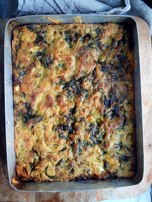 OliveologyUK's tweet photo. Not all #Greek green pies are spanakopitas; this one with a #cornmeal crust is definitely a winner! #Throwback to @PAN_LDN ‘s #demokitchen glorious moment @boroughmarket: https://t.co/yoRfckjiej #NationalVegetarianWeek https://t.co/haHBPY3Sen