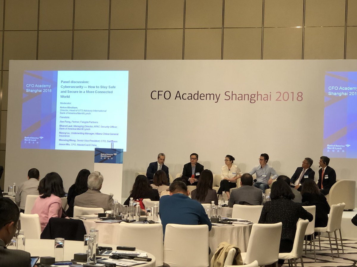 SwiftPassGlobal's tweet photo. Our CTO Gavin Wang was invited to attend the panel discussion on 'Cybersecurity - How to Stay Safe and Secure in a More Connected World ' held by Bank of America Merrill Lynch. #Cybersecurity #fintech #swiftpass https://t.co/nTJaMbhaBE