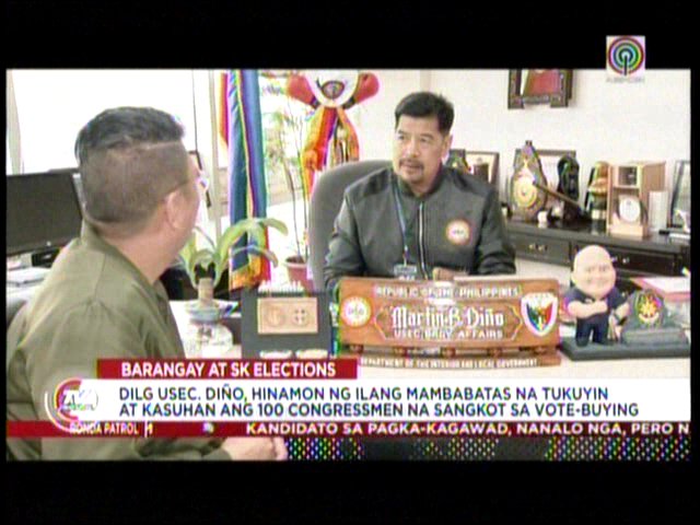 TVPatrol's tweet image. #TVPatrol @DILGPhilippines Usec. Diño, hinamon ng ilang mambabatas na tukuyin at kasuhan ang 100 congressmen na sangkot sa vote buying #Halalan2018