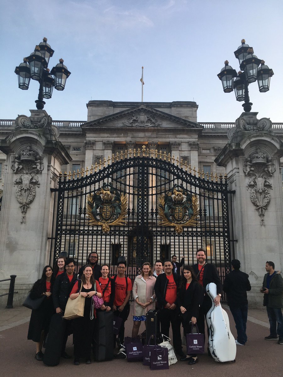 Orchestras4All's tweet photo. Congratulations to our #NOFA ensemble for a fantastic performance last night at #BuckinghamPalace, wishing the @GarfieldWFdn a very happy sixtieth anniversary! A very special thanks to HRH Prince Charles @ClarenceHouse for welcoming us - see you next time with our full orchestra? https://t.co/WZikKJhvoJ