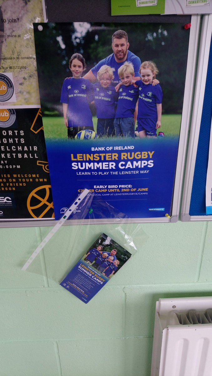 Andrewnaylor12's tweet photo. Collect your Leinster BOI Summer Camp Flyer down in the Dundalk Sports Centre &amp; Community Centre.. Join in on whats going to be a great summer with the Leinster Summmer Camps
#FromTheGroundUp #LeinsterRugby #Leinstersummercamp #Rugbycamp #dundalkrfc https://t.co/VvwMGNqHMm