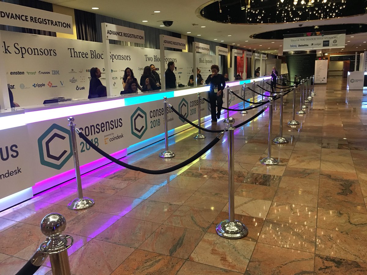 CoinDesk's tweet photo. Ready for day 2?

There’s much more on the way at #consensus2018 https://t.co/waPuZuM3PC
