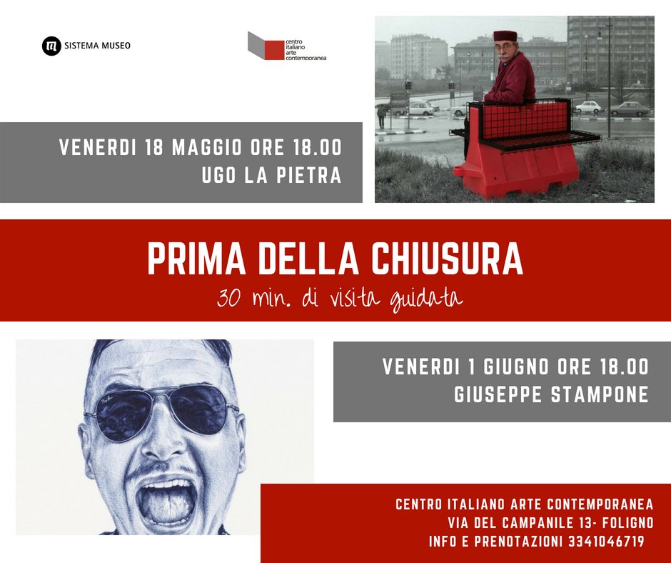 CIACfoligno's tweet photo. PRIMA DELLA CHIUSURA - 30min.di visita guidata venerdì 18 maggio alle ore 18.00 presso il Polo CIAC di Via del Campanile #ugolapietra e #giuseppestampone -https://t.co/VPhuuoyCBT https://t.co/yHzywB8aHG