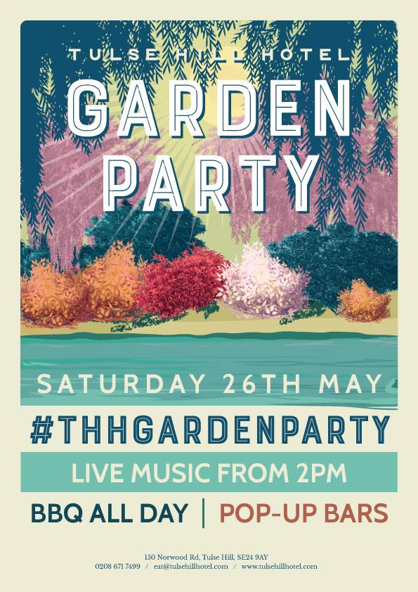 TulseHillHotel's tweet photo. It's #competition time: Help us spread the news! Retweet &amp; follow for a chance to #win a £50 tab at our Summer Garden Party on May 26th. Winner picked on Wednesday 23rd May (18yrs old+ only!). Good luck! #THHgardenparty #giveaway #tulsehill #se24 https://t.co/j0IxpCrJPb