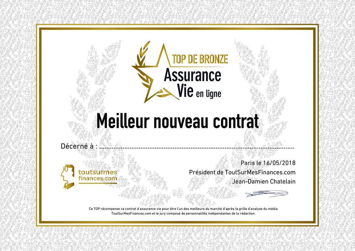 TopTSMF's tweet photo. Le TOP 2018 de Bronze de L'Assurance Vie en ligne dans la catégorie "Meilleur nouveau contrat" est attribué à Link Vie de @LINKbyPRIMONIAL #AssuranceVie #internet #épargne #placement https://t.co/BvtEY3OzoP