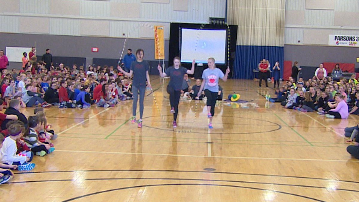 sjmorningshow's tweet photo. Hundreds of students will be skipping rope at the Sportsplex in St. John's this morning. @Fred_Hutton speaks with Frank Healey about @TheHSF's #jumpfest @KrissyHolmes @cbcnl #cbcnl https://t.co/T7Fft9SR3m