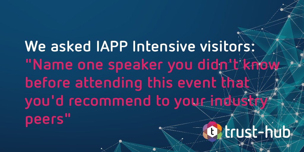 trusthubltd's tweet image. So, who did the IAPP #DPI18 visitors think were the top Data Privacy Experts to watch? Who made our top 10? info.trust-hub.com/iapp-2018-exit…
#GDPRExperts #DataPrivacy