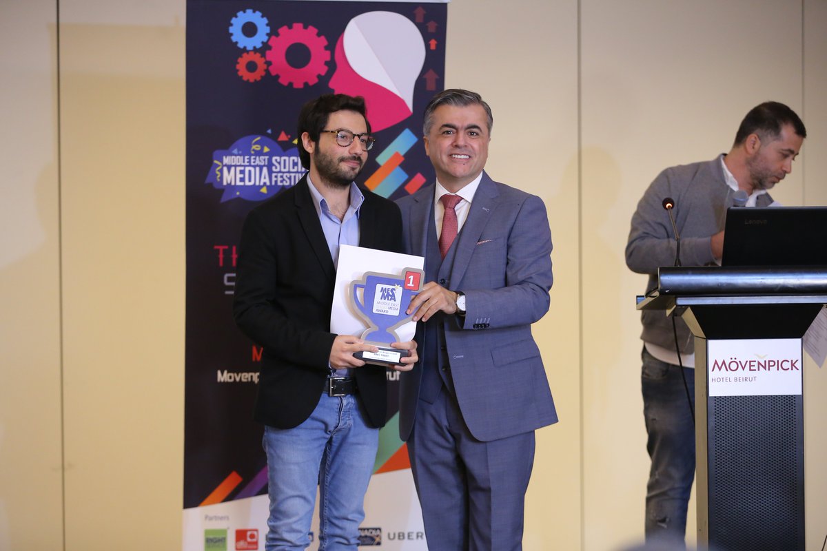 MESMFestival's tweet photo. Congratulations @AnisTabet23 of winning the “Middle East Social Media Award 2018” under the category of “Best Social Media Blogger ” during the @MESMFestival 2018.
#MESMA2018 #MESMF2018 #SocialMedia https://t.co/IdRYSc2tDV