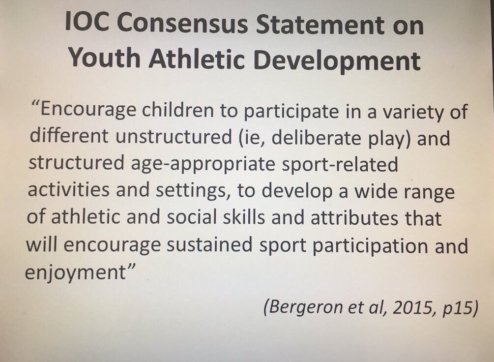 drmartintoms's tweet photo. With the constant debates around early specialisation this is a REALLY important message for youth sport participation from the @iocmedia
#LegacyIsKey https://t.co/L79WnKtmUt