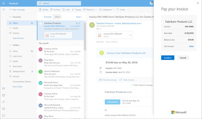 cgledhill's tweet photo. #MicrosoftPay comes to Outlook, integrating Stripe, Braintree, Sage, Wave and more
https://t.co/OVUusDAqnB #fintech $MSFT @Peerster https://t.co/y7pUe5yK6i