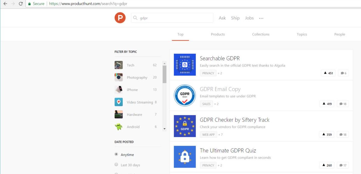MarieLoubi's tweet image. You know you are going to have a good day when you start googling &quot;GDPR&quot; at 9am on @ProductHunt... #oneweekleft #dataprivacyofficer