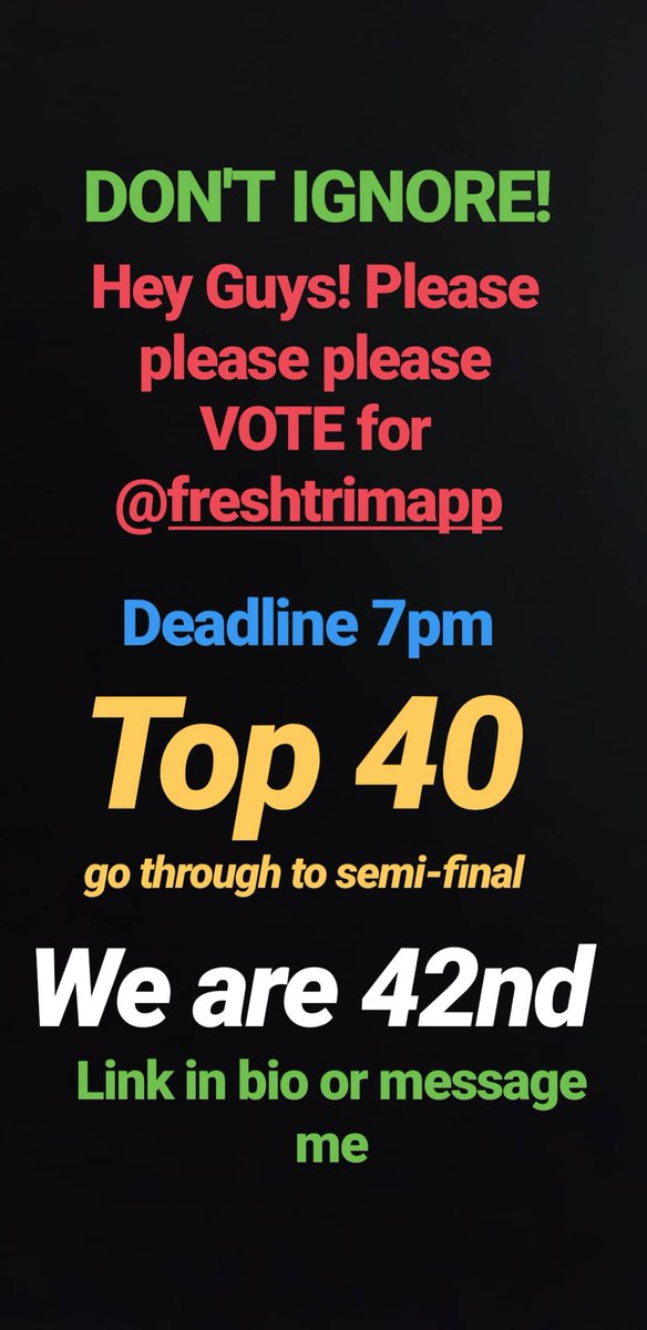 Hustling for votes! <a href="/freshtrimapp/">Fresh Trim</a>  deadline today!
voom.virginmediabusiness.co.uk/pitches/tired-…