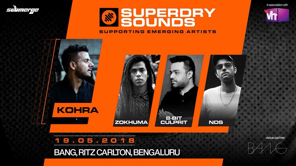 CME (@cmeindia) on Twitter photo Over 2000 votes from fans have helped choose the top 3 contenders in #SuperdrySounds
<a href="/ndsonline/">NDS</a> , <a href="/Zokhumamusic/">Arman Menzies</a> & 8-Bit Culprit will join <a href="/nikhilchinapa/">Nikhil Chinapa</a> , <a href="/sandunesmusic/">Sandunes</a> and <a href="/Kohra/">Madhav Shorey</a> in #Mumbai #Delhi and #Bangalore this weekend! #MySuperdry Over 2000 votes from fans have helped choose the top 3 contenders in #SuperdrySounds
<a href="/ndsonline/">NDS</a> , <a href="/Zokhumamusic/">Arman Menzies</a> & 8-Bit Culprit will join <a href="/nikhilchinapa/">Nikhil Chinapa</a> , <a href="/sandunesmusic/">Sandunes</a> and <a href="/Kohra/">Madhav Shorey</a> in #Mumbai #Delhi and #Bangalore this weekend! #MySuperdry